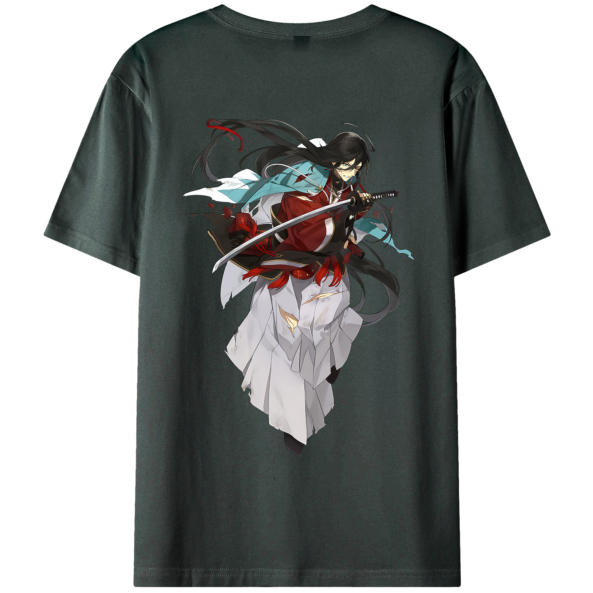 （画像用） 刀剣乱舞 Touken Ranbu 綿100％ メンズ半袖Tシャツ（バックプリント） 通気性